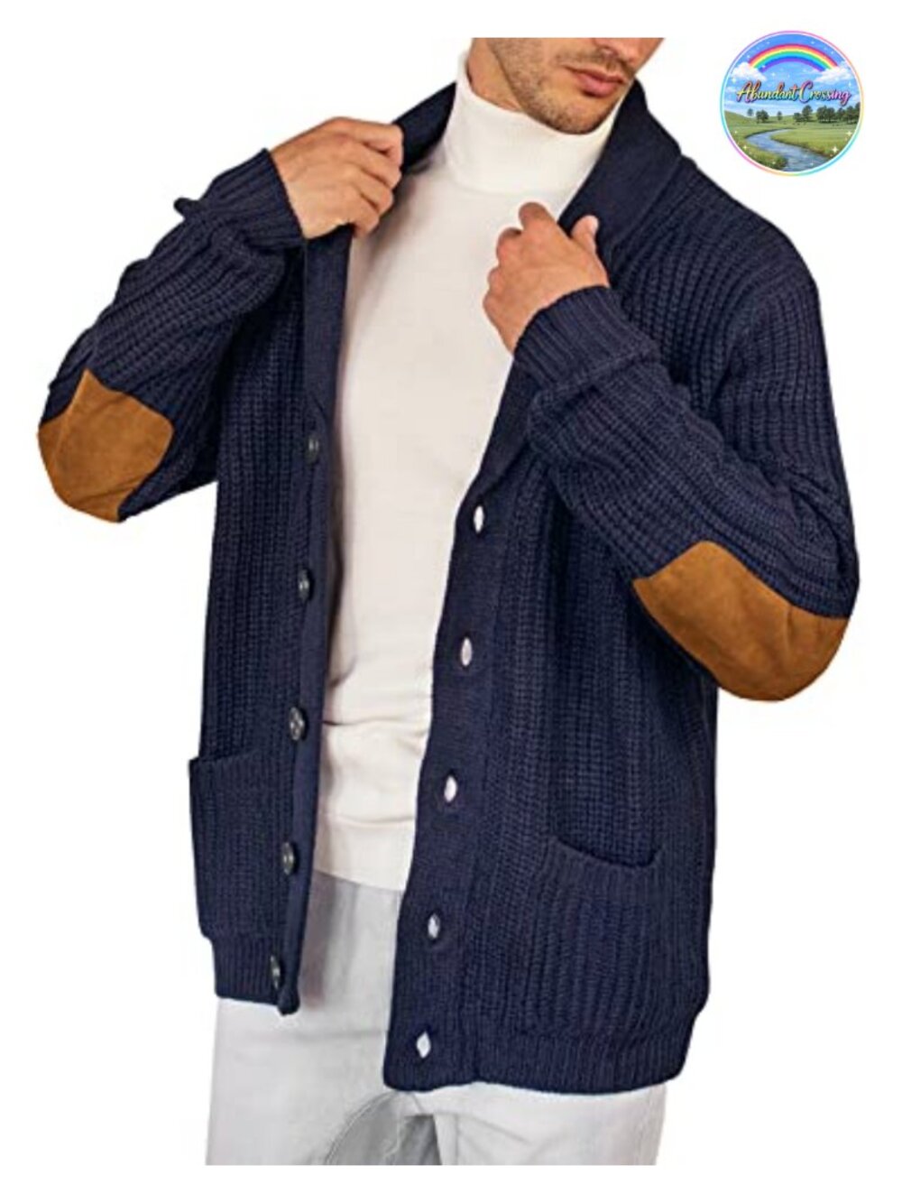 Men's Shawl Collar Cardigan Sweater Button Down Knitted with Pockets